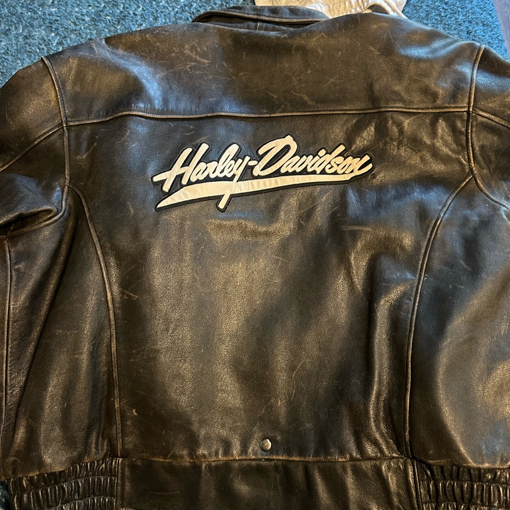 Harley-Davidson Black Leather Jacket RN 103819 CA 03402 Men's Size 3XL